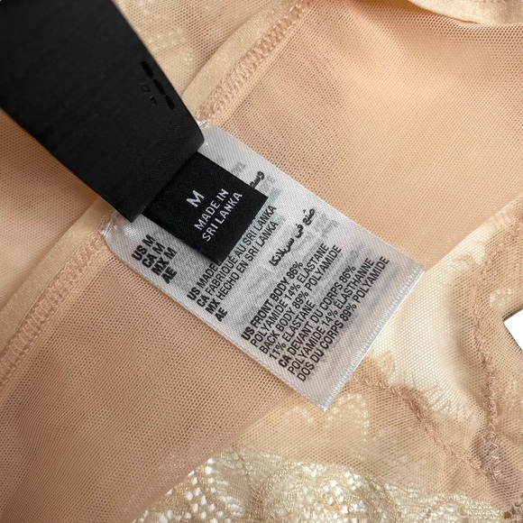 INC Intimates Underwire Lace Bra & Lace Trim Mesh Brief Underwear Almond Latte M - Picture 13 of 14